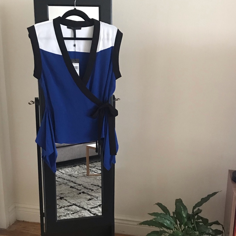 BCBG royal blue wrap top
